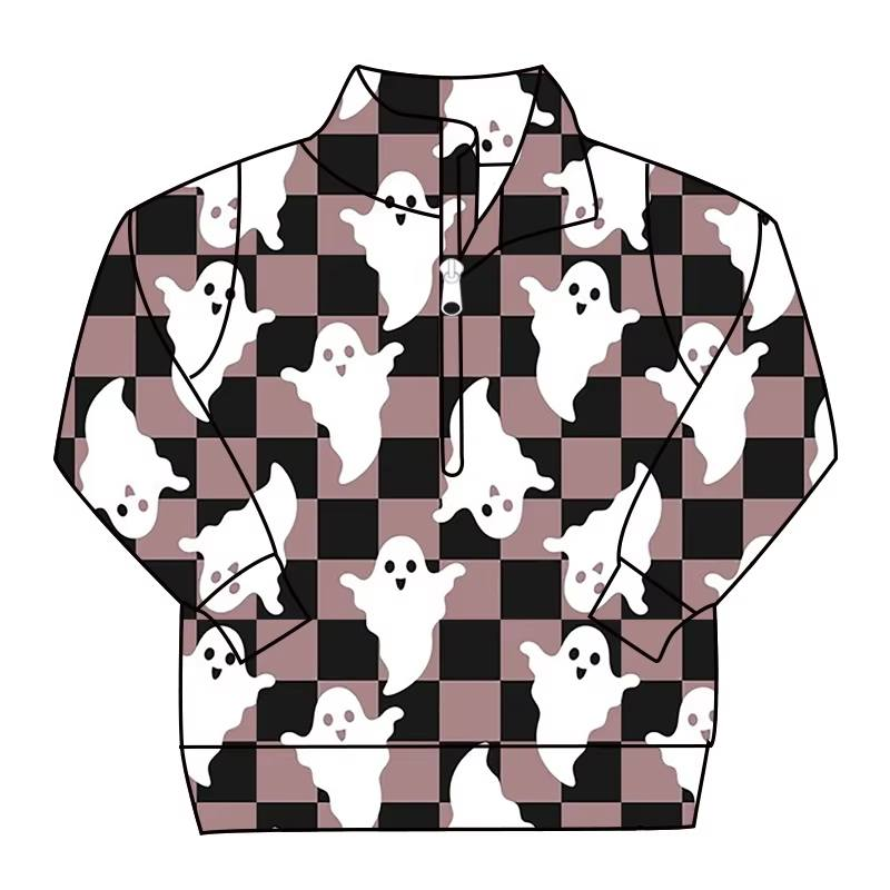 Custom moq 5 each style eta 6-7weeks baby girl clothes ghost long sleeve top-25.7.26
