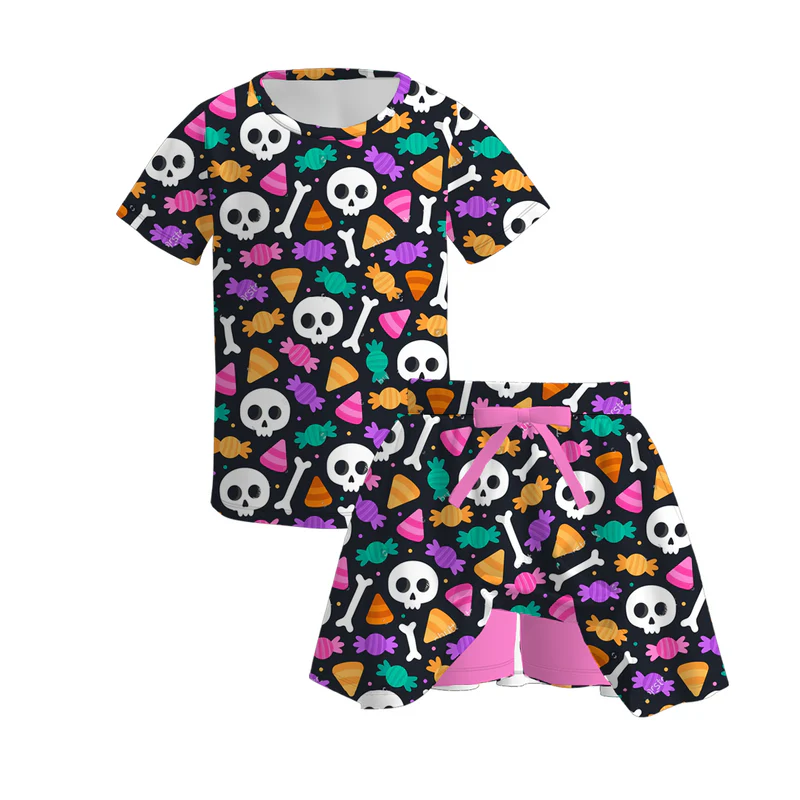Custom moq 5 each style eta 6-7weeks baby girl short sleeve shorts set and dress and adult pants