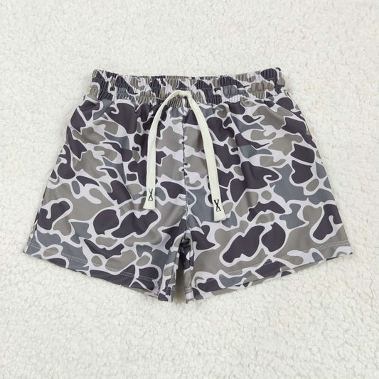 RTS NO MOQ SS0079 Boys' Gray Camouflage Swim Trunks