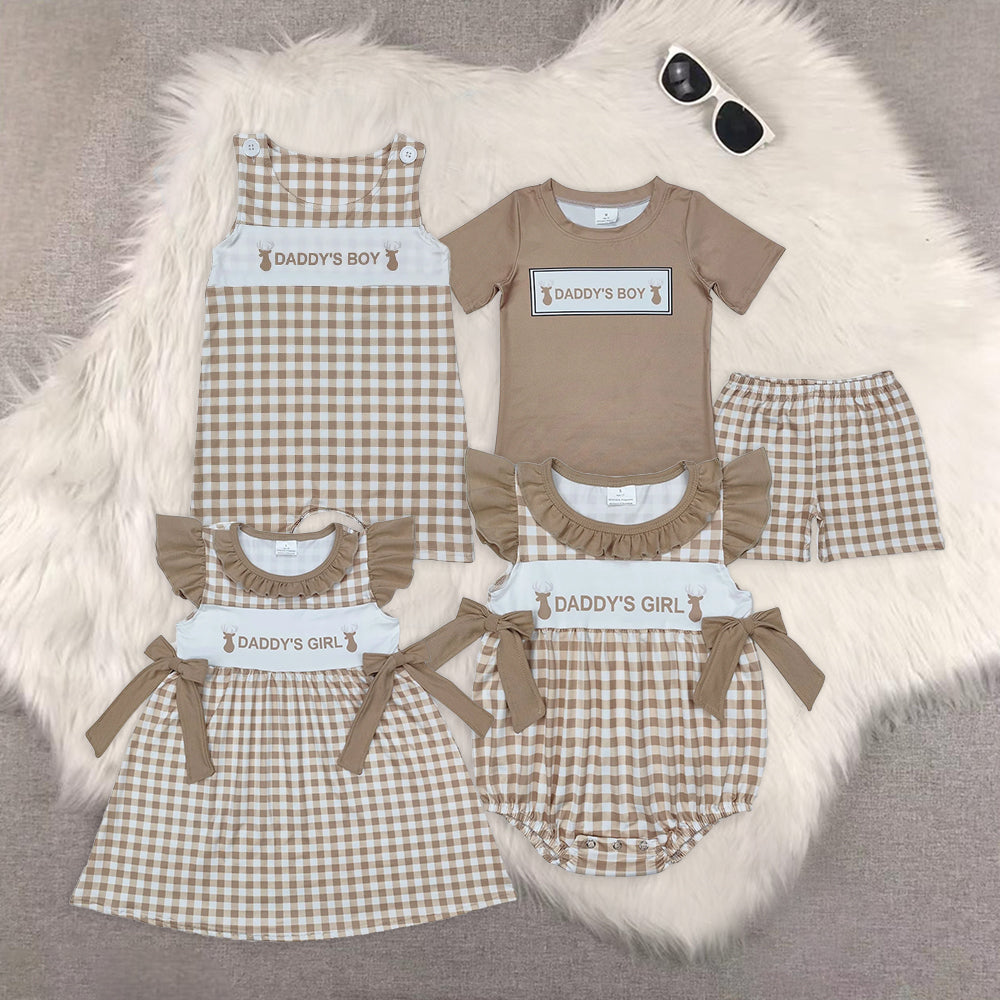 RTS Boys and girls daddy Short Sleeve Shorts sets dress romper