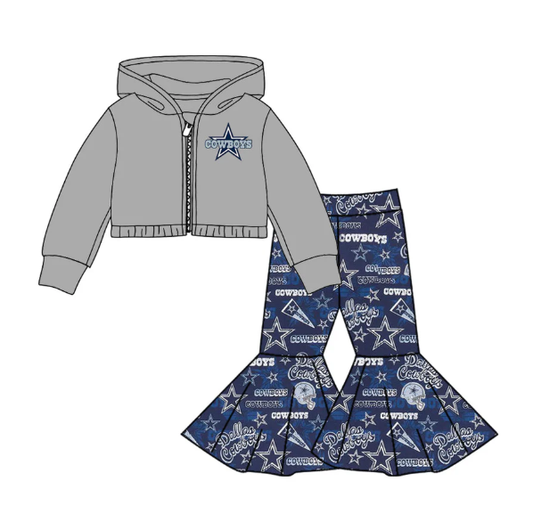 Custom moq 5 mix size milk silk summer teams baby girls clothes gray hooded long sleeve pants sets-25.8.26