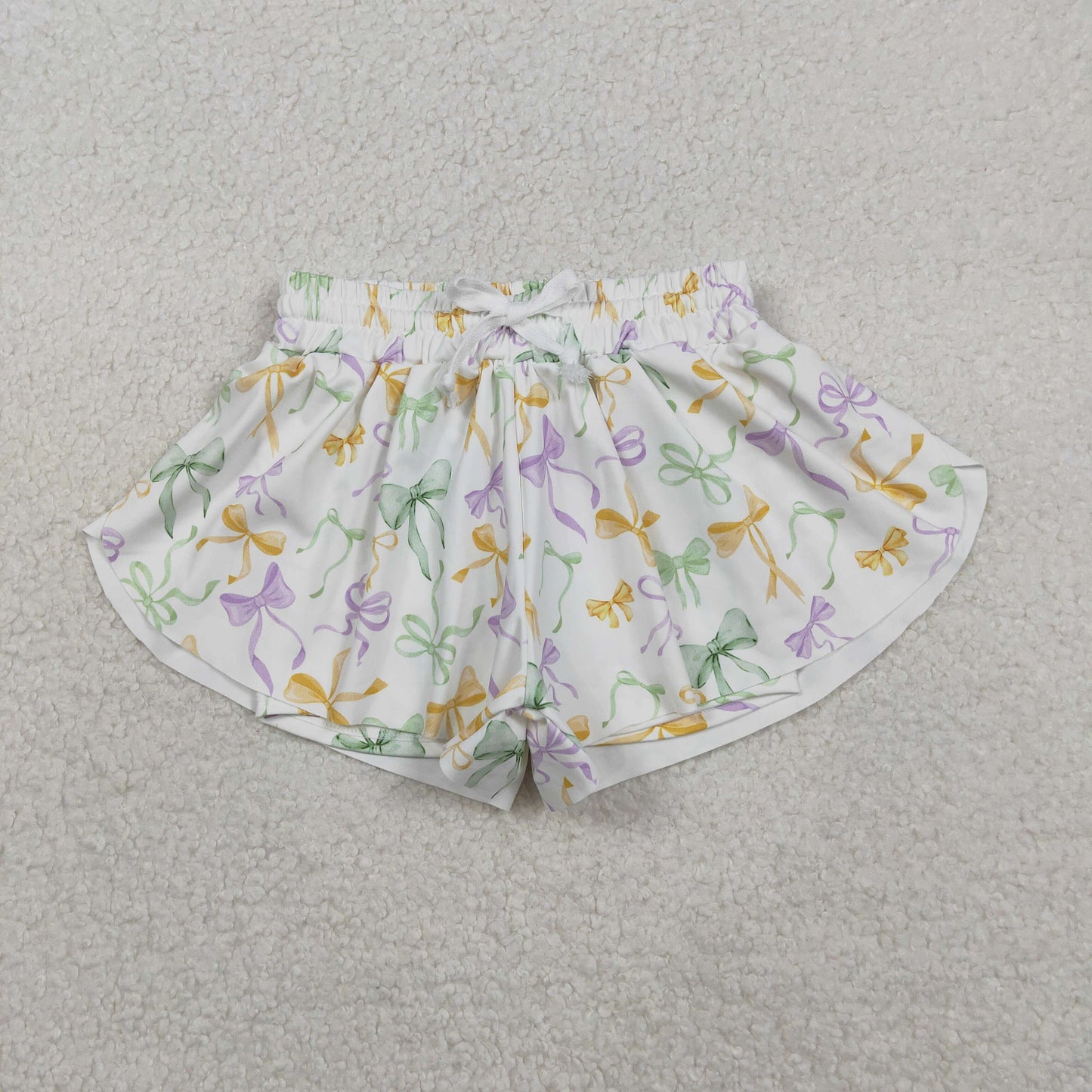 RTS NO MOQ Sibling baby girl clothes and Adult clothes mardi gras yoga bow kids shorts and adult shorts