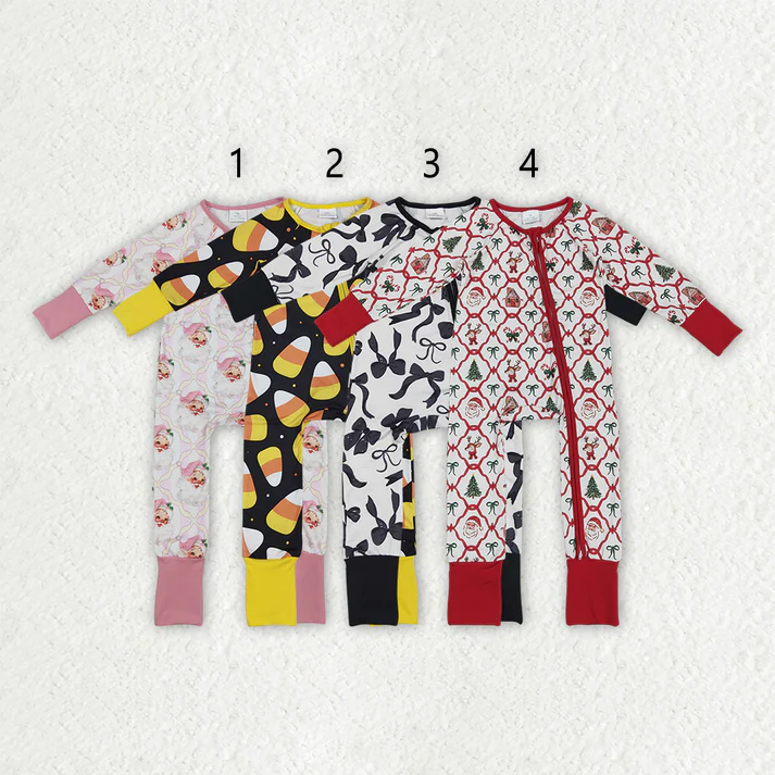 RTS NO MOQ Sibling Baby boy clothes Christmas Halloween long Sleeve Romper Mixed Sizes