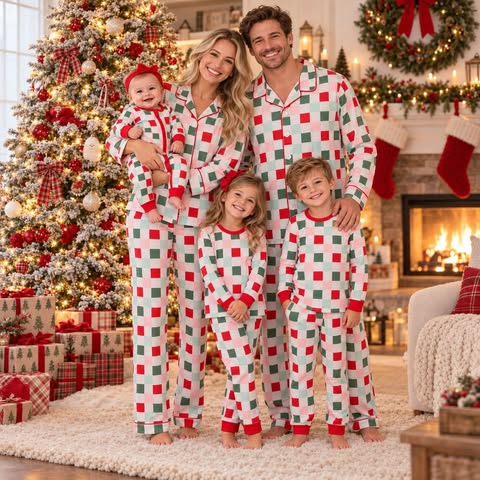 RTS NO MOQ Sibling baby Girls plaid long sleeve pants sets and rompers and adult set Clothes