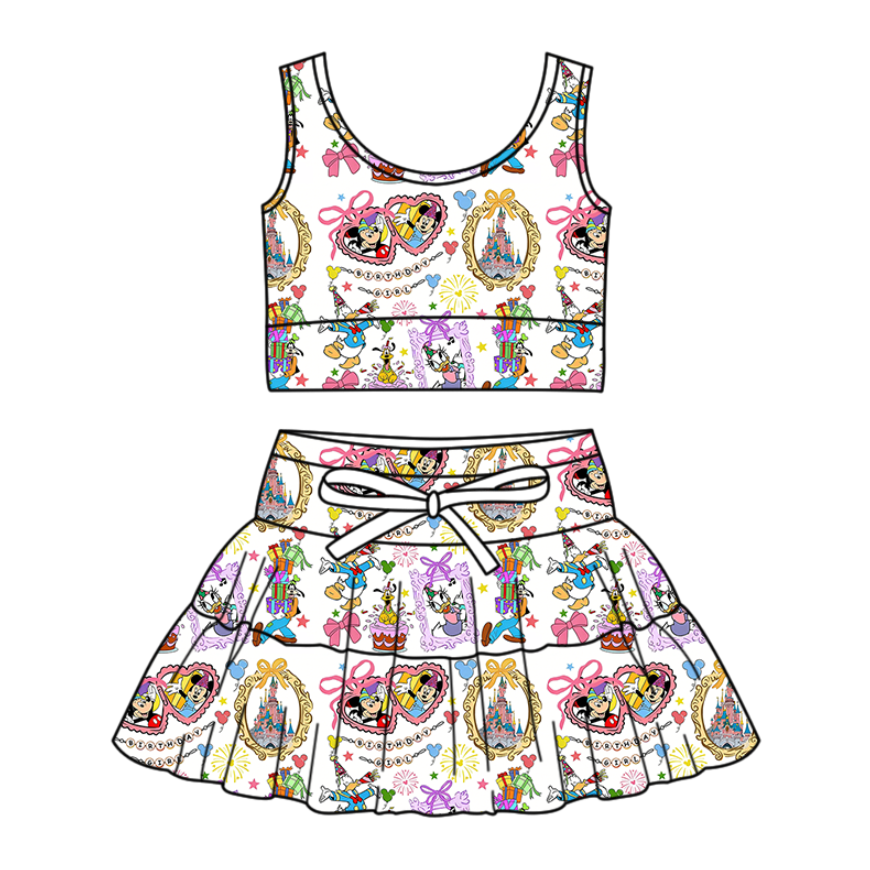 Custom moq 5 mix size milk silk Summer Girl Set with Short Sleeves and Shorts girls clothes
