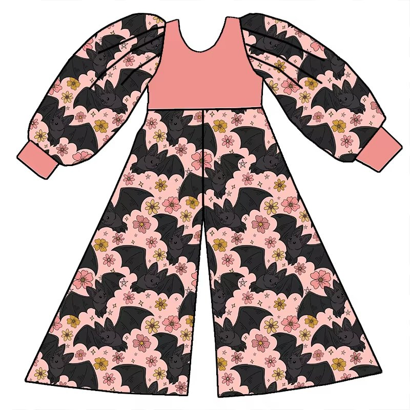 Custom moq 5 each style eta 6-7weeks baby girl clothes bat long sleeve jumpsuit-25.8.1