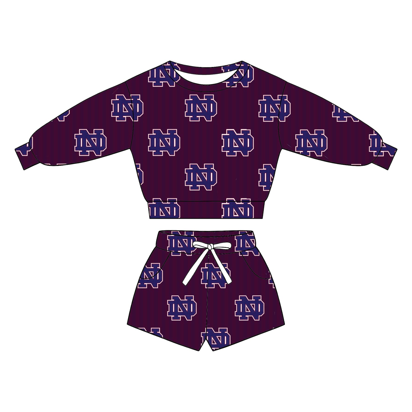 custom moq 5 mix size GSLP0102 Baby Stripe Long Sleeve Top Shorts Team Clothes Set