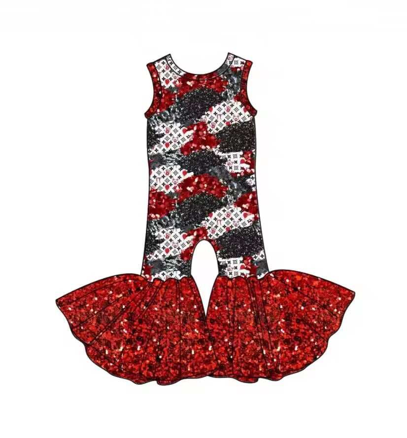 custom moq 5 eta 6-7weeks baby girls clothes sleeveless red Summer jumpsuit