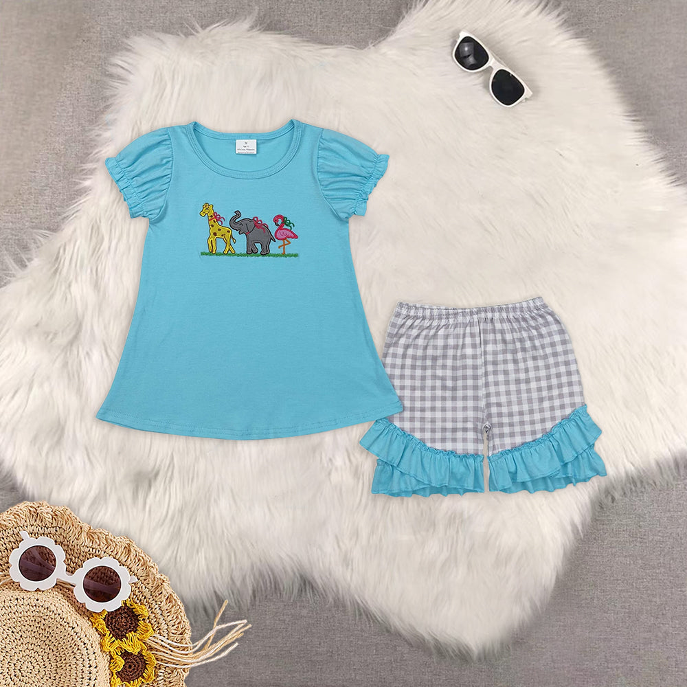 RTS NO MOQ baby boy and girls clothes embroidery Rompers Clothes Sets