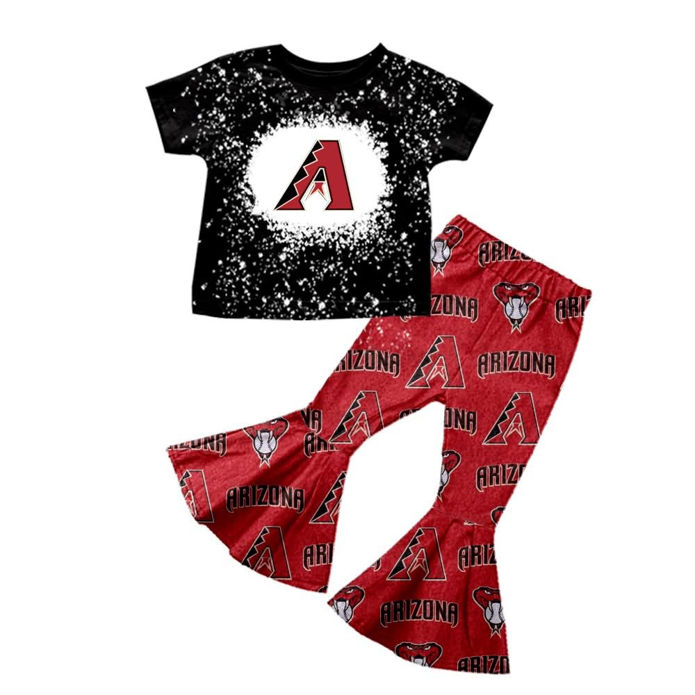 Custom moq 5 mix size milk silk eta 6-8weeks summer team black brick red baby girls clothes team short sleeve pants sets-25.7.15