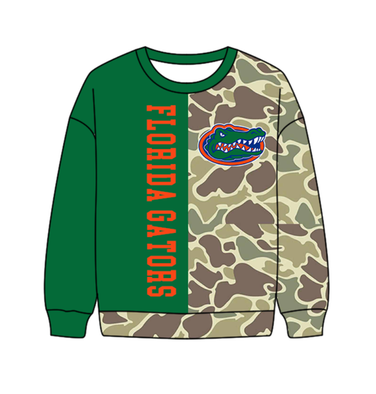 Custom moq 5 mix size milk silk summer team baby boys clothes camouflage green long sleeve top-25.10.17