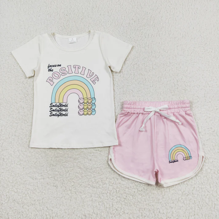RTS NO MOQ baby girls Clothes short sleeve shorts Sets