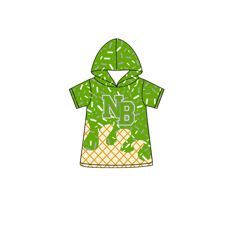 Custom Special character style tops and shorts. bright green Beach