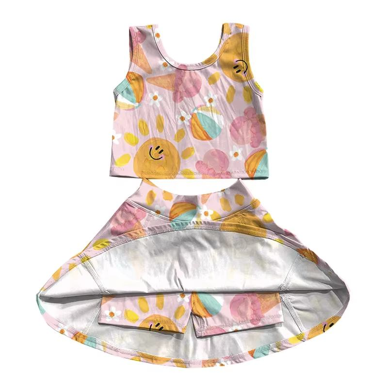 Custom moq 5 each style eta 6-7weeks baby girls summer sleeveless skirts shorts sets -25.7.24