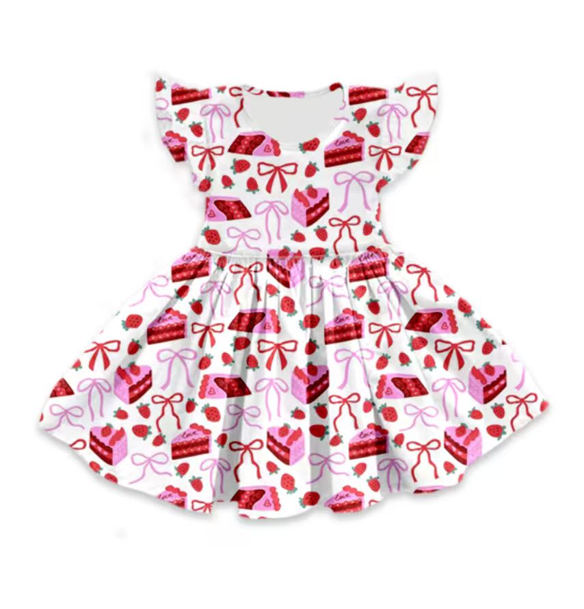 Custom moq 5 mix size milk silk baby girl clothes cake bow flying sleeve shorts sets and dresses