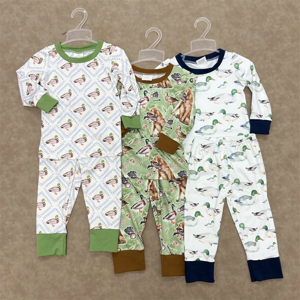 RTS NO MOQ Sibling Baby boy clothes duck long-sleeved trousers suits
