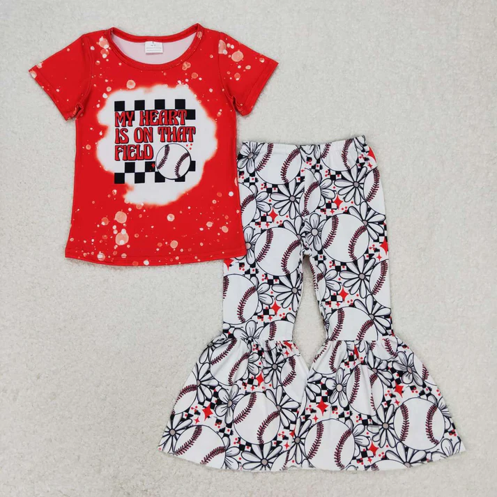 RTS NO MOQ Sibling Baby Girls clothes baseball short Sleeve Pants Sets
