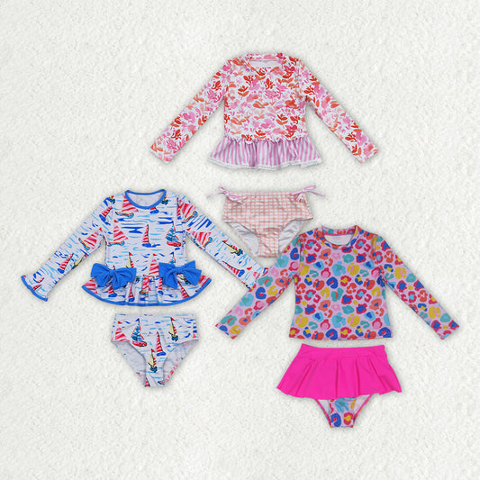 RTS NO MOQ baby girl clothes Short Skirt Set & Swimsuit