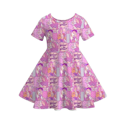 Custom moq 5 each style eta 6-7weeks baby girl clothes short sleeve dress