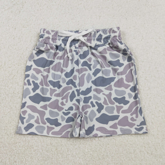 RTS NO MOQ（In Stock) Boys' Gray-Blue Camouflage Shorts