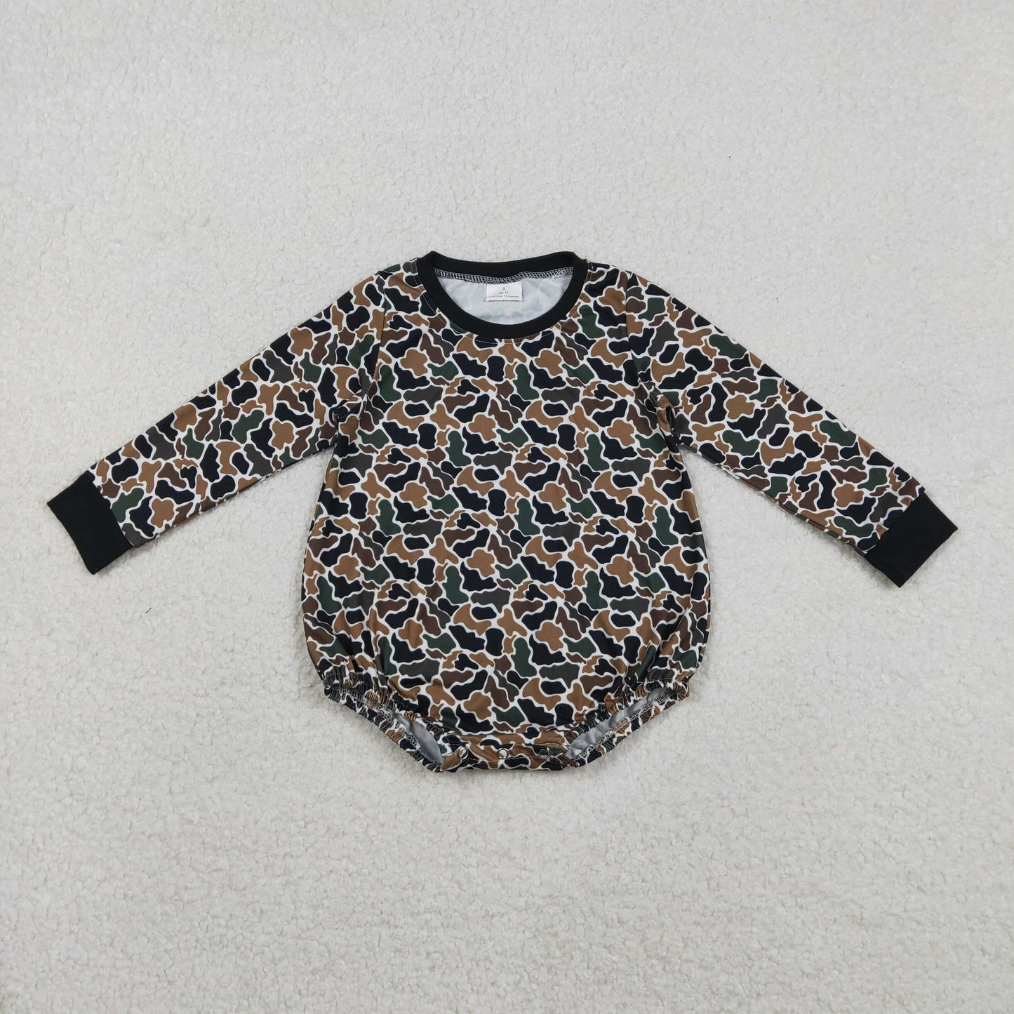 RTS NO MOQ（In Stock ) LR2809 Brown-Green Camouflage Long-Sleeve Jumpsuit