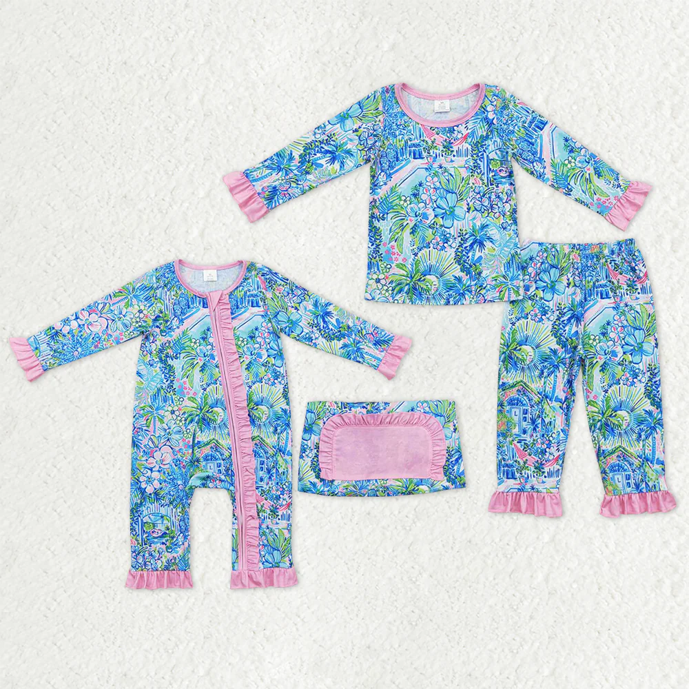 RTS NO MOQ sibling baby girls clothes long sleeve Clothes Sets and romper