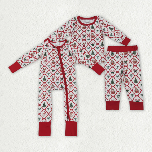 RTS NO MOQ Sibling Baby girls clothes Christmas long-sleeved trousers suit & romper