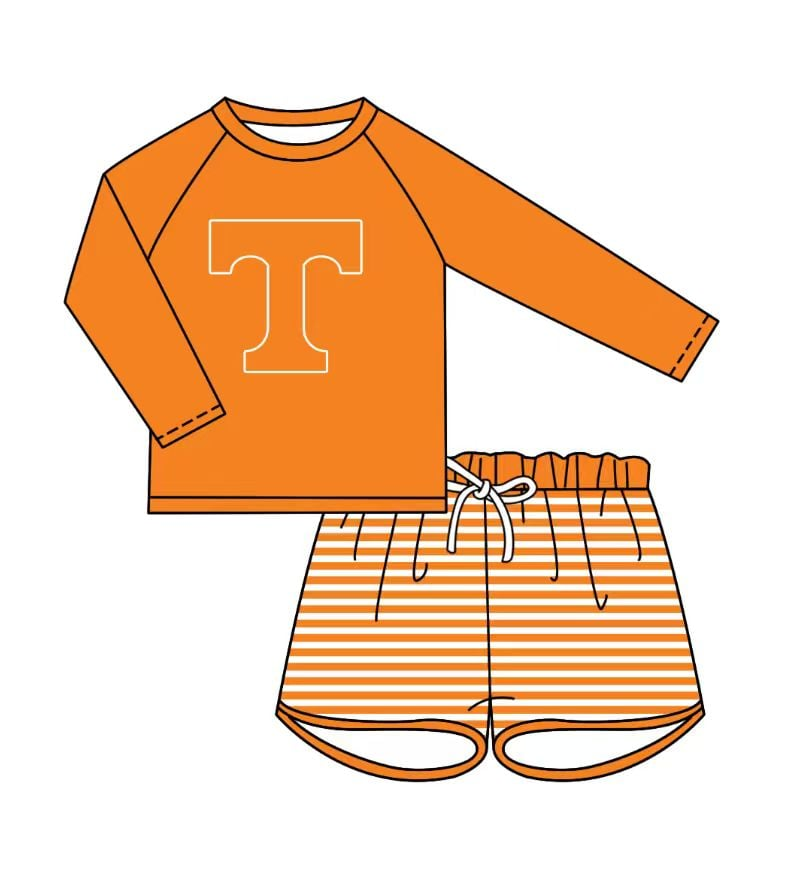 Custom moq 5 mix size milk silk Long-sleeved shorts set Striped pants and shorts