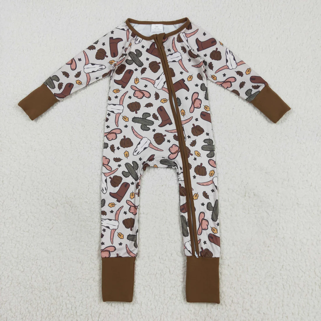 RTS NO MOQ Sibling Baby boy girls clothes western boots long-sleeve rompers