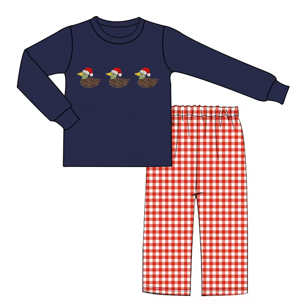 Custom moq 3 eta 6-8weeks Long-sleeved duck navy blue top long-sleeved suit
