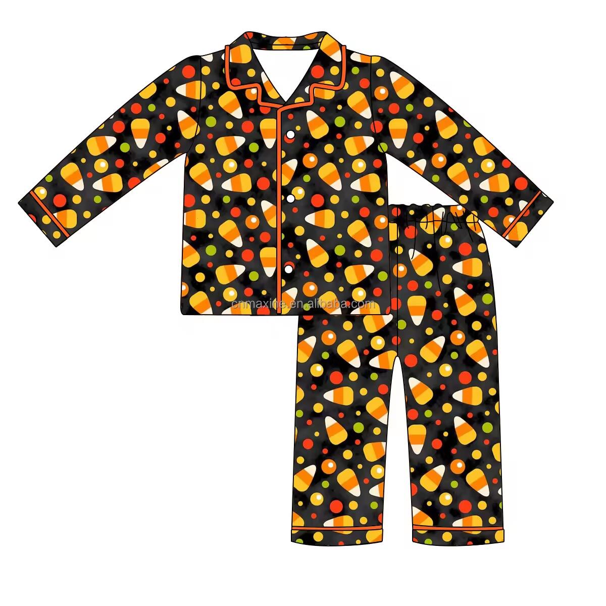 Custom moq 3 eta 6-8weeks Long Sleeve Triangle Polka Dot Button Suit