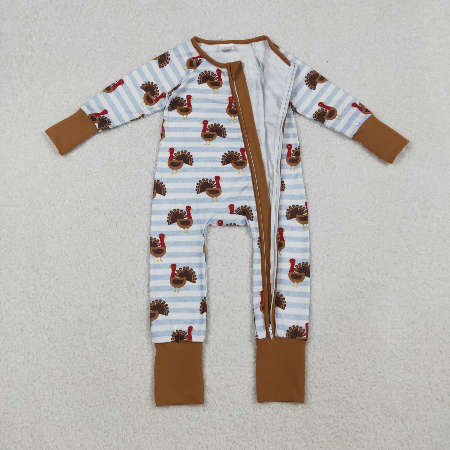 RTS NO MOQ Sibling Baby boy girls clothes Thanksgiving turkey long-sleeve rompers