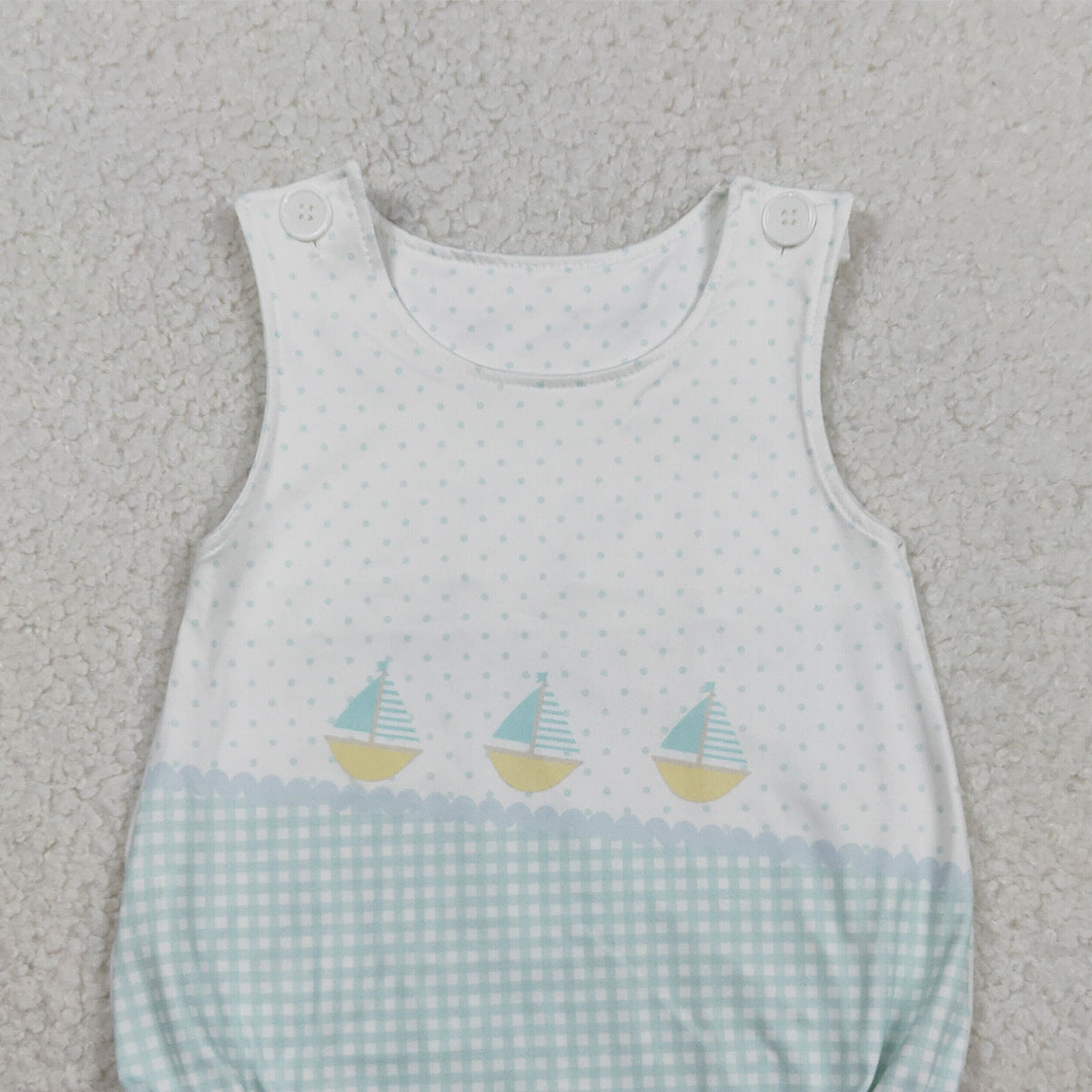 RTS NO MOQ SR3754 Baby Boys Sleeveless Boatneck Polka Dot Rompers Cute Infant Summer Clothing