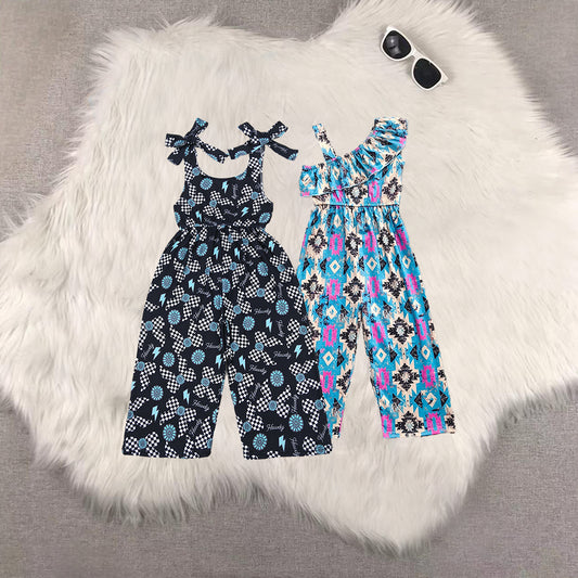 RTS Sibling Baby girls clothes flying sleeve jumpsuits