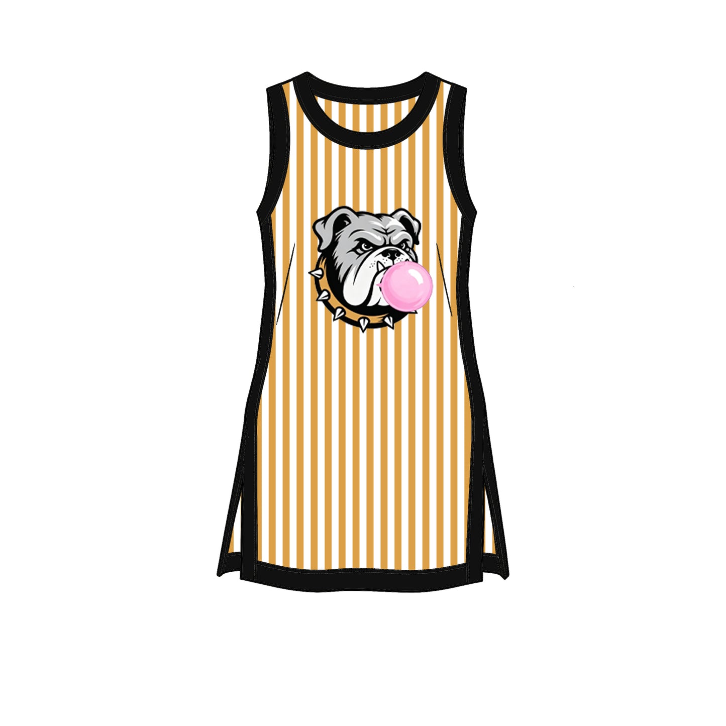 custom moq 5 mix size XY071704 Baby Girls Stripe Summer Sleeveless Knee Length Team Dress