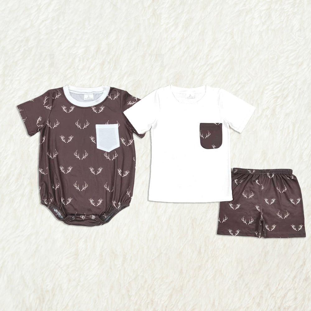 RTS NO MOQ baby Boys short sleeve Clothes Sets and romper