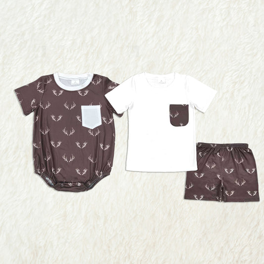 RTS NO MOQ baby Boys short sleeve Clothes Sets and romper