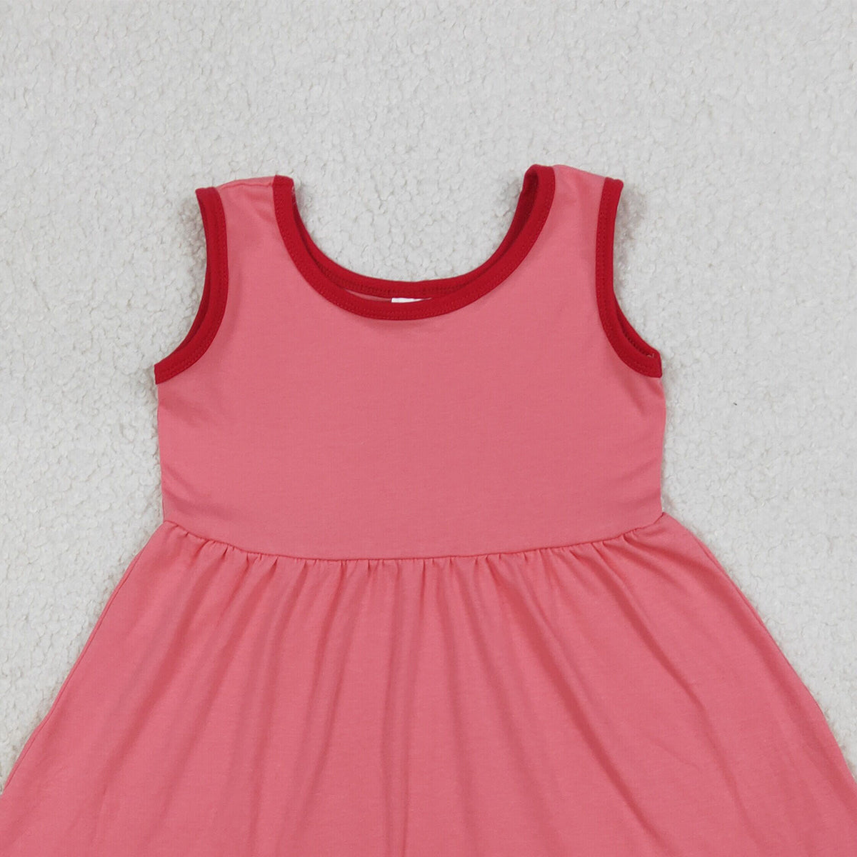RTS NO MOQ GSD0656 Baby Girls Sleeveless Watermelon Red Ruffle Dresses Cute Infant Girl's Summer Dress