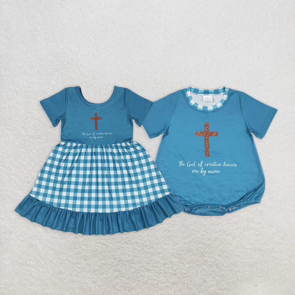 RTS baby girls clothes easter short Sleeve dress romper