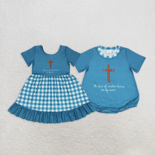 RTS baby girls clothes easter short Sleeve dress romper