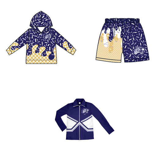 Custom moq 5 mix size milk silk baby girls clothes team bow blue purple hooded long sleeve tops and shorts and jacket-25.7.23
