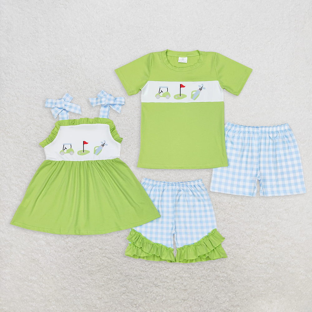 RTS NO MOQ baby girls Clothes short sleeve shorts Sets