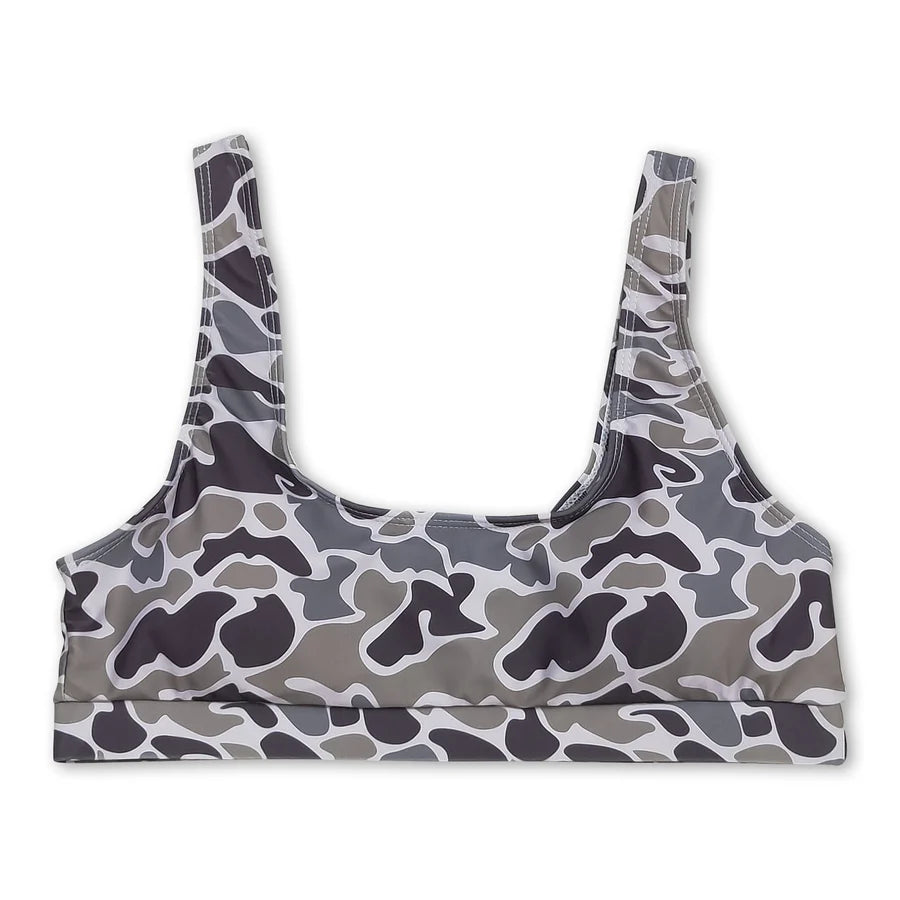 RTS NO MOQ Sibling Adult Women Western Camouflage Top Bummies 2pcs Bikini Swimsuits Sets