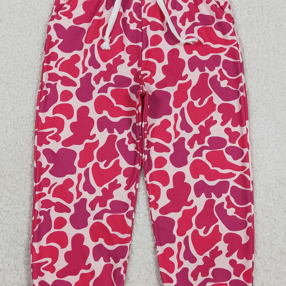 RTS NO MOQ P0696 Baby Girls Hot Pink Camouflage Jogger Pants with Pockets Bottoms Casual Kids' Clothing