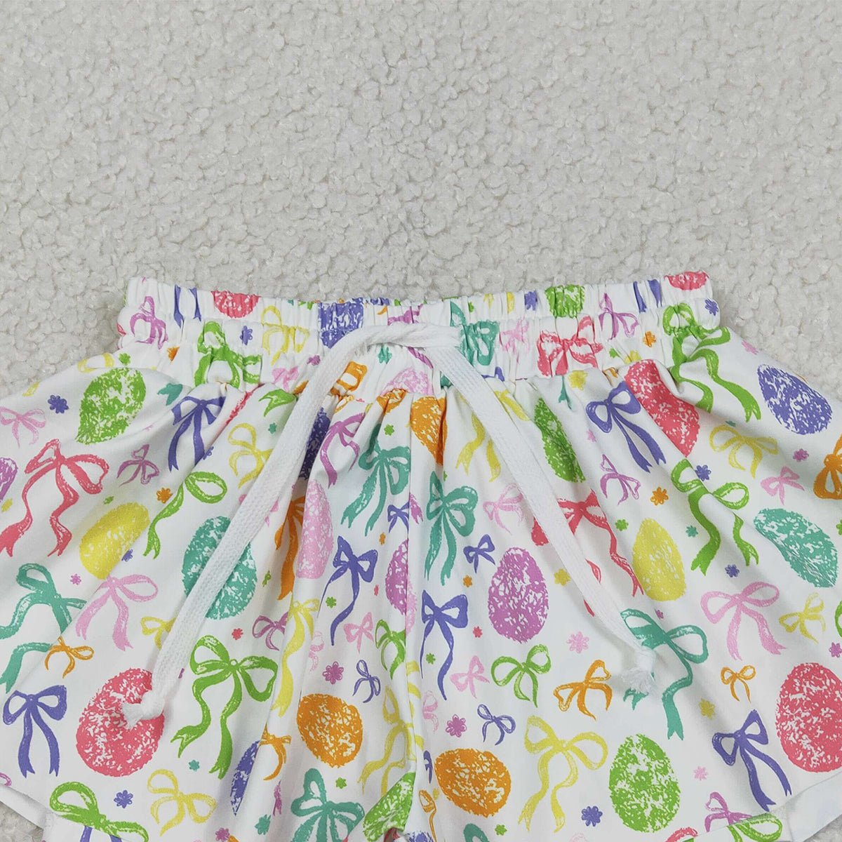 RTS NO MOQ SS0822 Baby Girls Colorful Bows Easter Yoga Active Ruffle Shorts Bottom for Summer