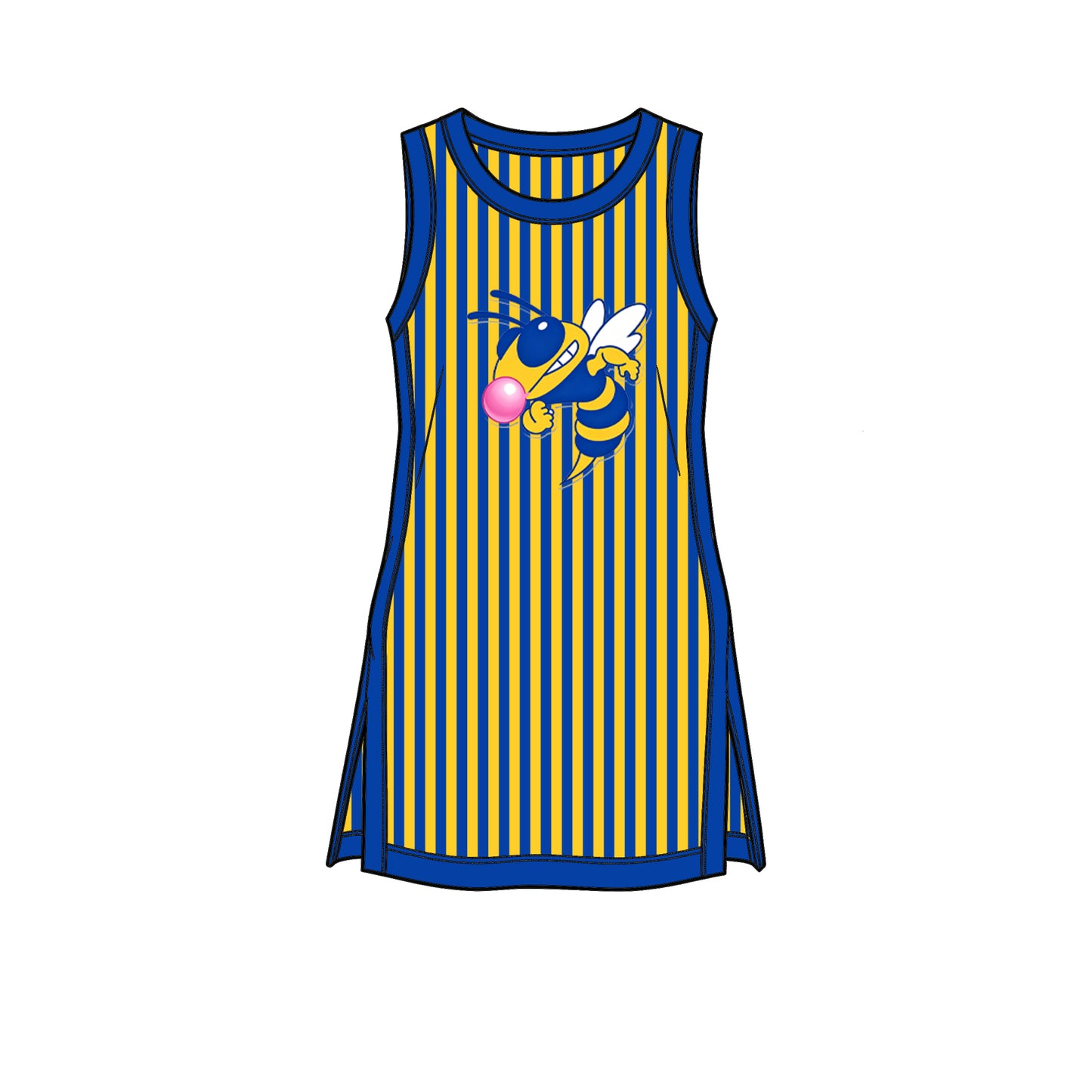 custom moq 5 mix size XY071704 Baby Girls Stripe Summer Sleeveless Knee Length Team Dress