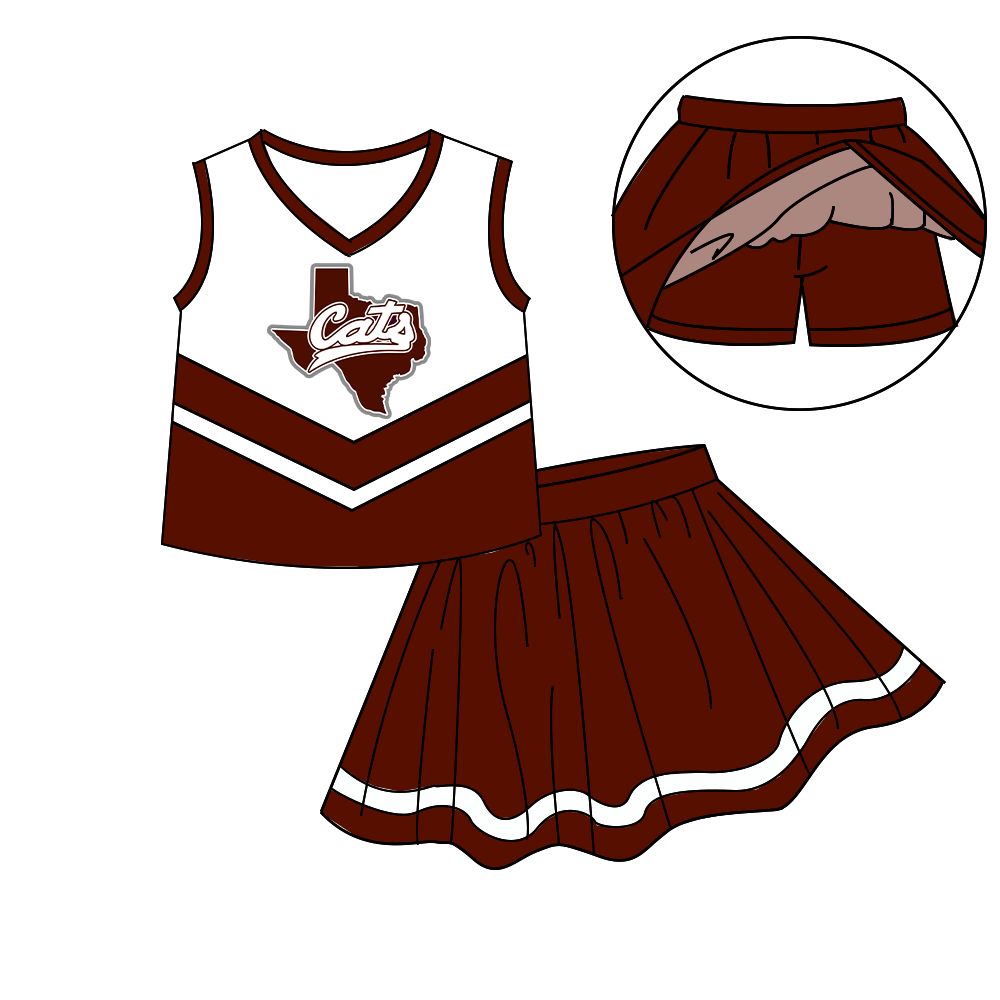 custom moq 5 mix size XY062704 Baby Girls Stripe Sleeveless Tank Built In Short Skort Outfit Set