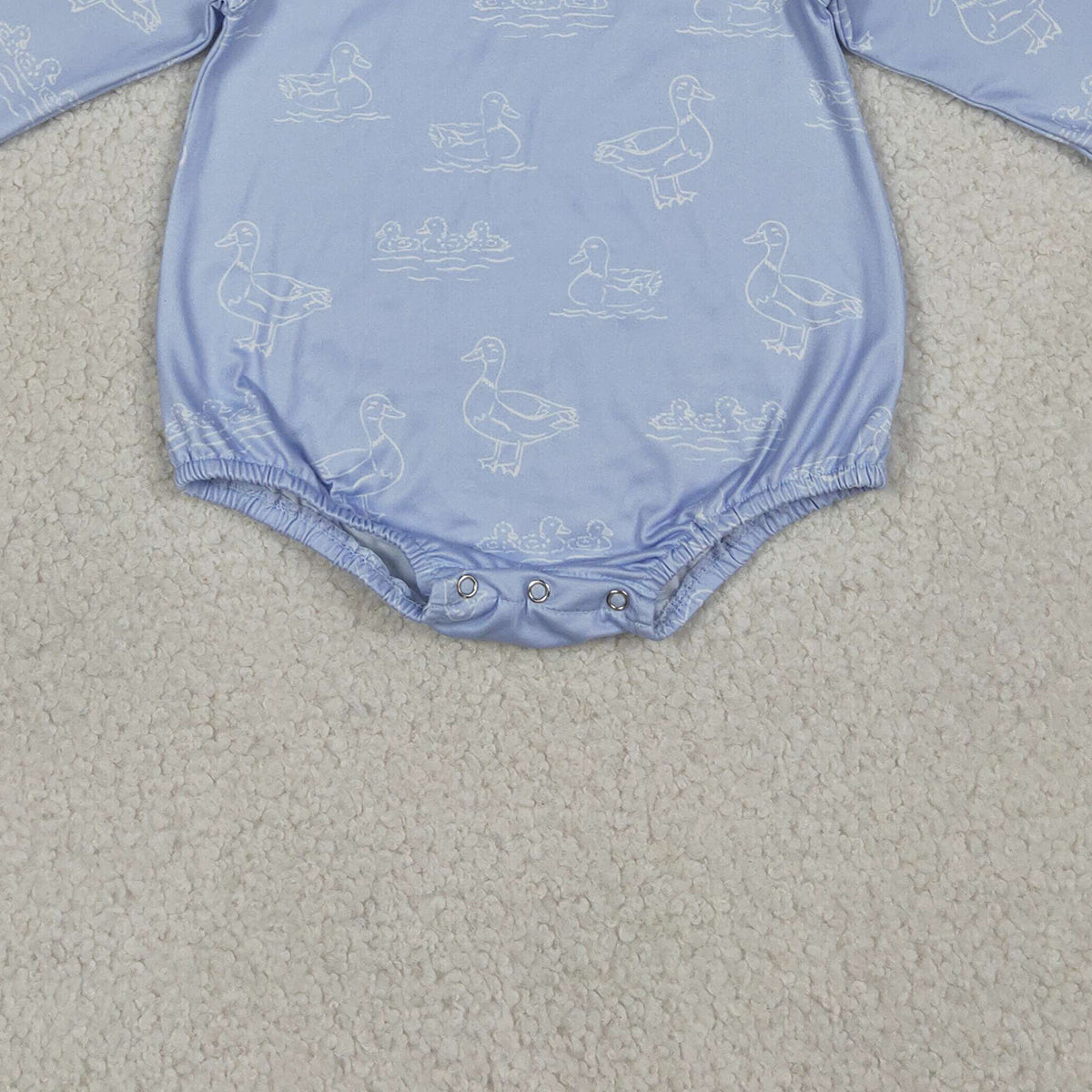 RTS NO MOQ LR2969 Baby Boys Blue Long Sleeve Ducks Hunting Rompers Cute Clothing
