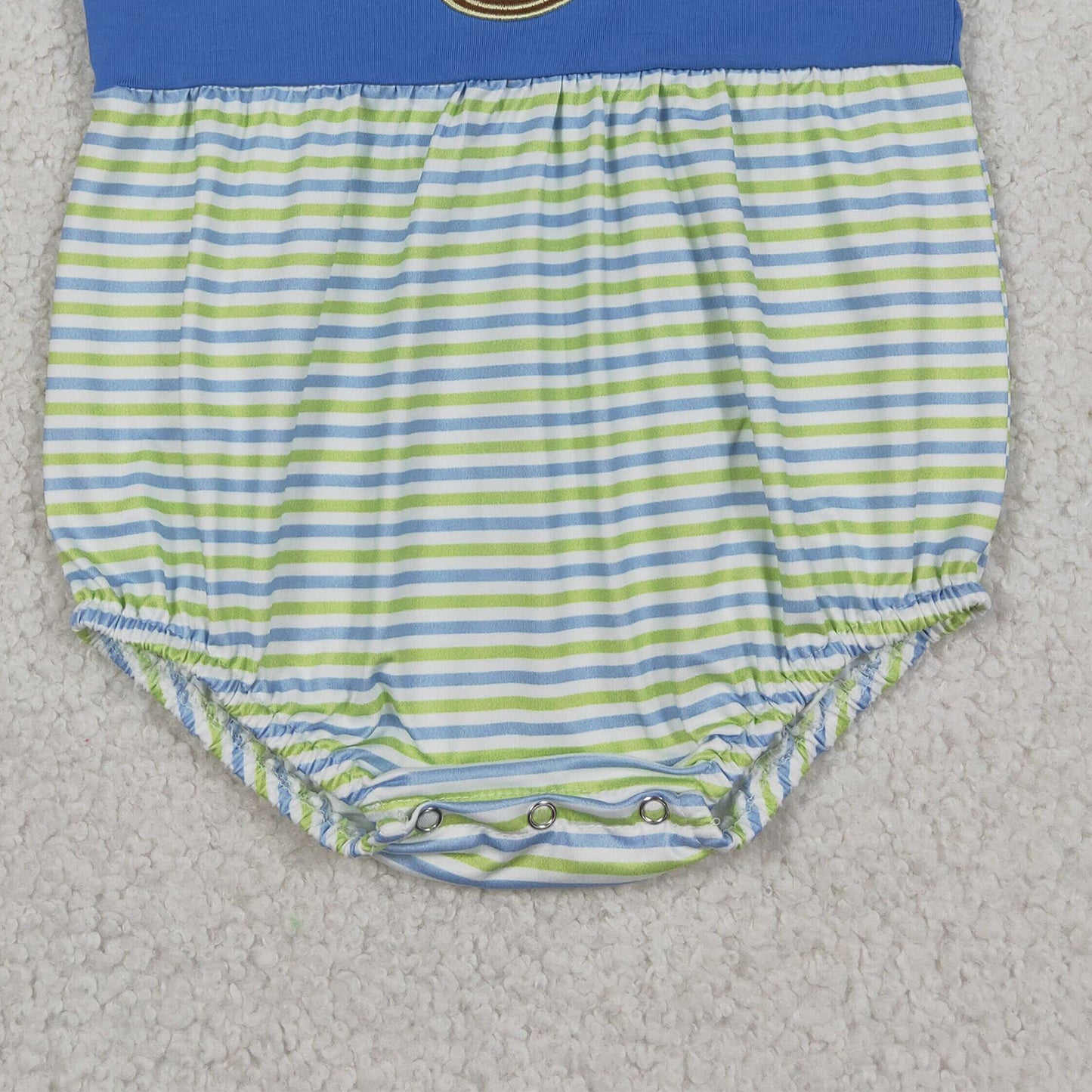 RTS NO MOQ milk silk SR3892 Baby Boys Sleeveless Stripe Embroidery Boat Baby Rompers