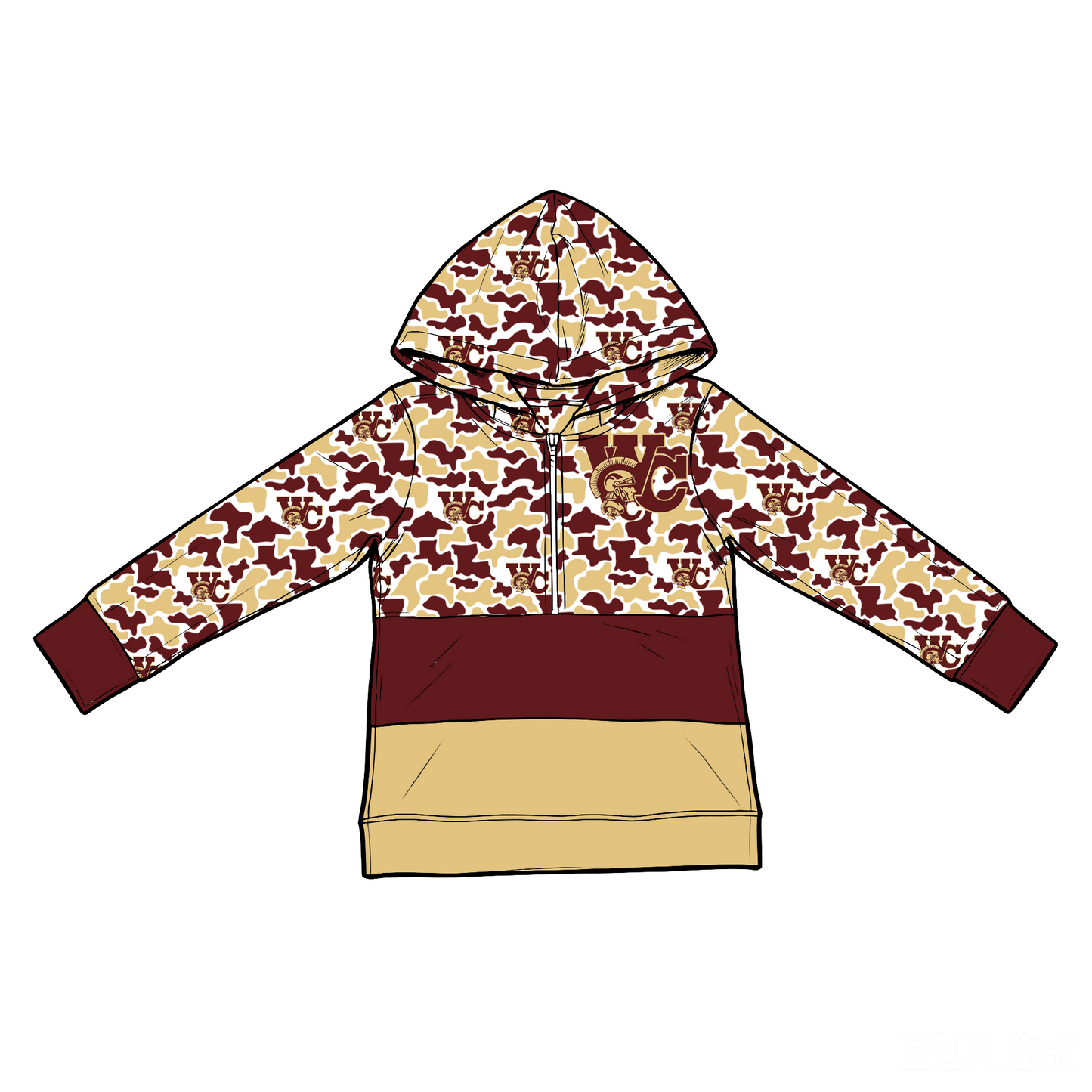 custom moq 5 mix size XY062502 Baby Kids Camouflage Long Sleeve Hooded Sweatshirt Top